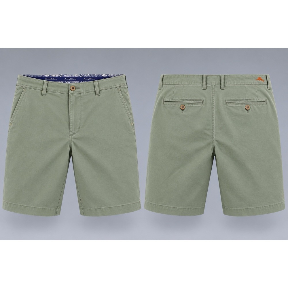 Tommy Bahama Chino Shorts Men's 36 Green Lyocell Cotton Pockets